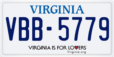 VA license plate VBB5779