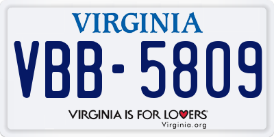 VA license plate VBB5809