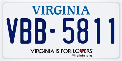 VA license plate VBB5811
