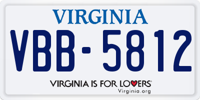VA license plate VBB5812