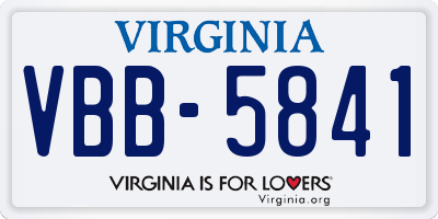 VA license plate VBB5841