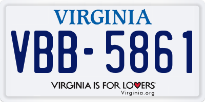 VA license plate VBB5861
