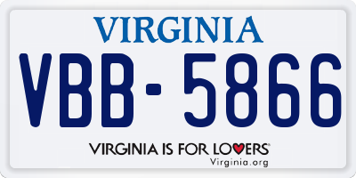 VA license plate VBB5866