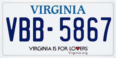 VA license plate VBB5867