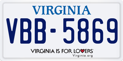 VA license plate VBB5869