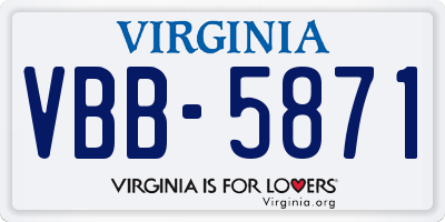 VA license plate VBB5871