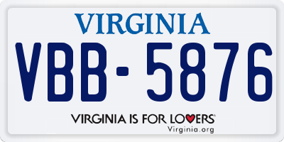 VA license plate VBB5876