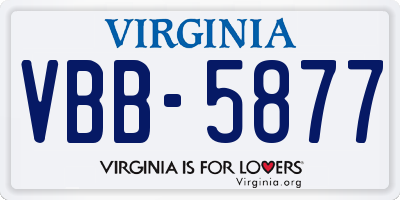 VA license plate VBB5877