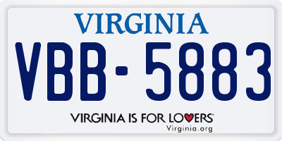 VA license plate VBB5883