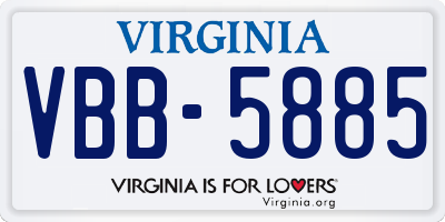 VA license plate VBB5885