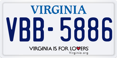 VA license plate VBB5886