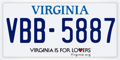 VA license plate VBB5887