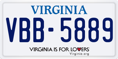 VA license plate VBB5889