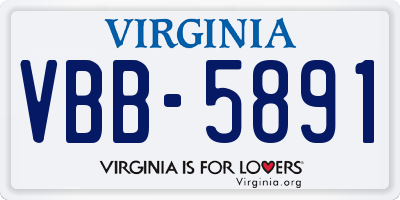 VA license plate VBB5891