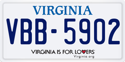 VA license plate VBB5902