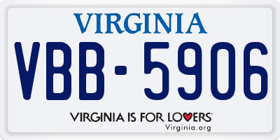 VA license plate VBB5906