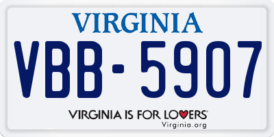 VA license plate VBB5907