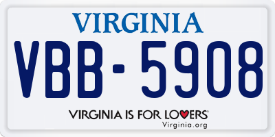 VA license plate VBB5908