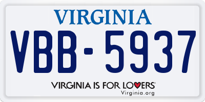 VA license plate VBB5937