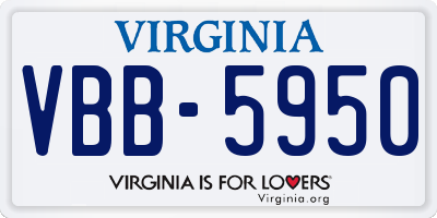 VA license plate VBB5950