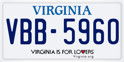 VA license plate VBB5960