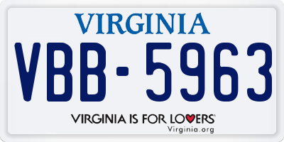 VA license plate VBB5963