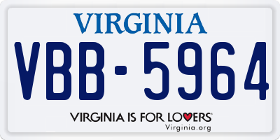 VA license plate VBB5964