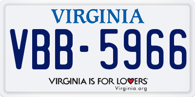 VA license plate VBB5966
