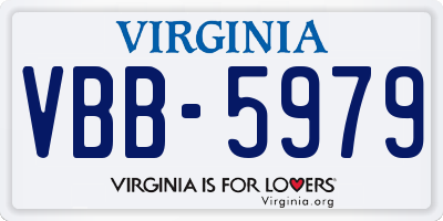 VA license plate VBB5979