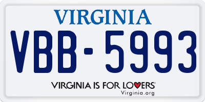 VA license plate VBB5993