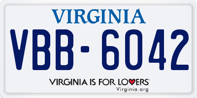 VA license plate VBB6042