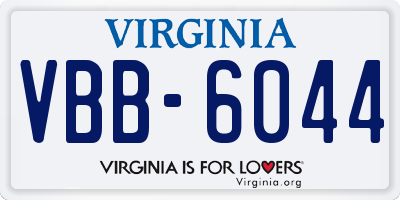 VA license plate VBB6044