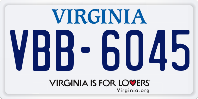 VA license plate VBB6045