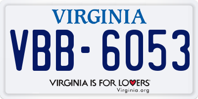 VA license plate VBB6053