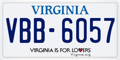 VA license plate VBB6057