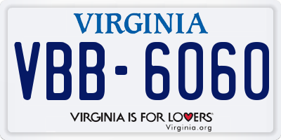 VA license plate VBB6060