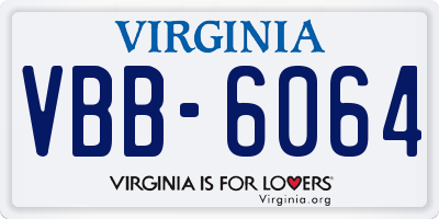 VA license plate VBB6064