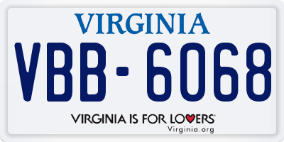 VA license plate VBB6068