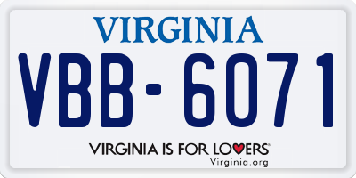 VA license plate VBB6071