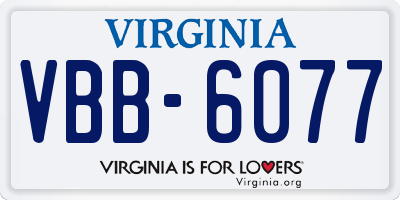 VA license plate VBB6077