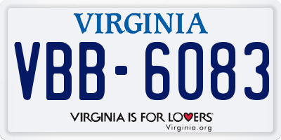 VA license plate VBB6083