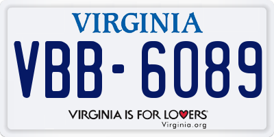 VA license plate VBB6089