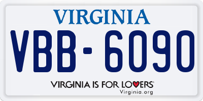 VA license plate VBB6090