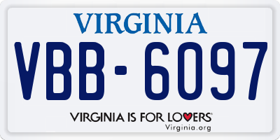VA license plate VBB6097