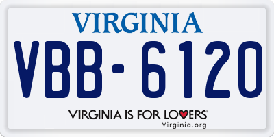 VA license plate VBB6120