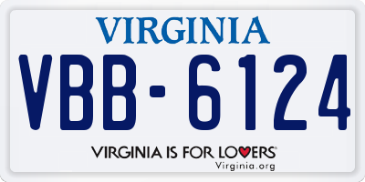 VA license plate VBB6124