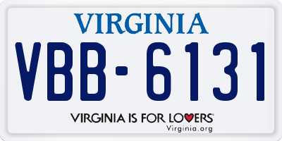 VA license plate VBB6131