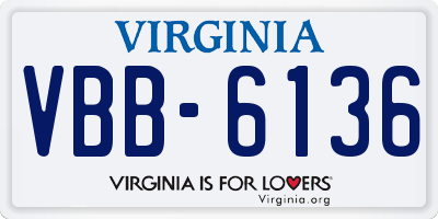 VA license plate VBB6136