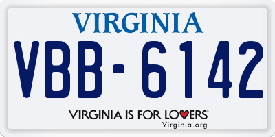 VA license plate VBB6142
