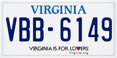 VA license plate VBB6149